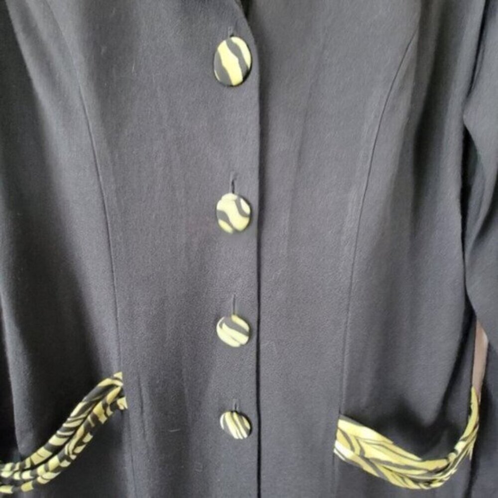 Anthony Mark Hankins Vtg Sz 8 Blazer black zebra stripe academia Y2K preppy ofc - Picture 8 of 11